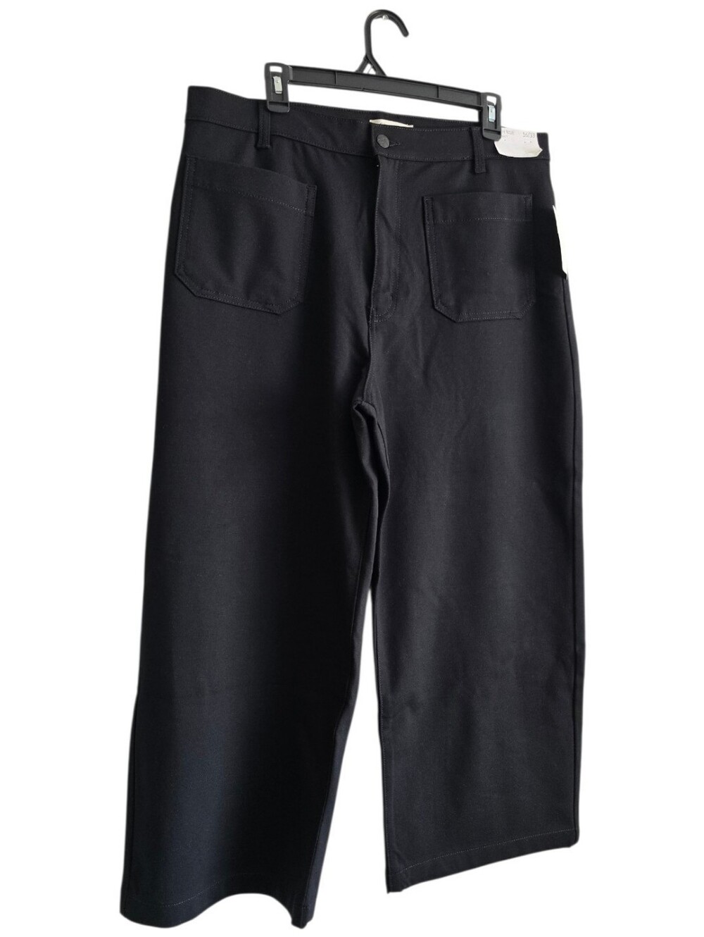 Jessica Simpson Black High Rise Wide Leg Crop Boot Stretch Capri Pants Size 16
